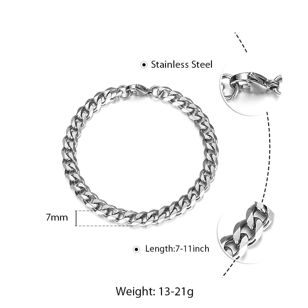 Men's Cuban Link Bracelet in Stainless Steel